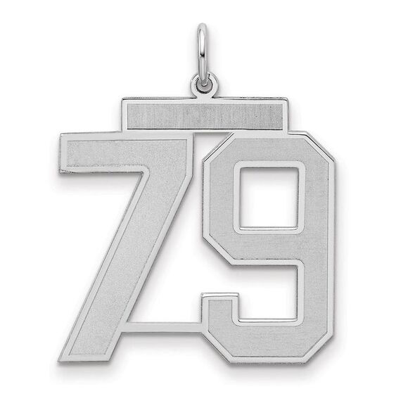 Sterling Silver Jersey Collection Large Number 79 Pendant